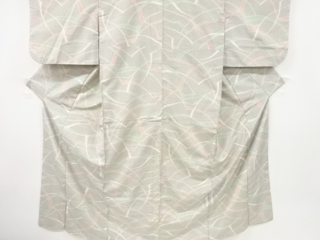 JAPANESE KIMONO / ANTIQUE KIMONO / SILK / TOKAMACHI TSUMUGI / WOVEN ABSTRACT PATTERN